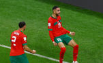 Marrocos abre o placar contra Portugal, com Youssef En-Nesyri