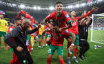 O jogo acabou 1 a 0 e Marrocos comemorou muito a passagem para a semifinal, eliminando Portugal, mais um favorito