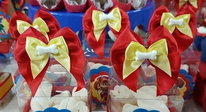 Marshmallow em caixinhas de acetato para os convidados