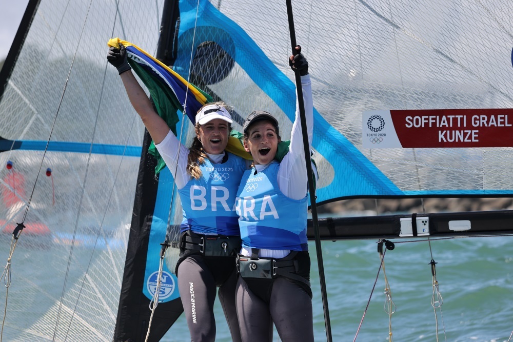 Martine e Kahena se tornam bicampeãs olímpicas na vela - Esportes