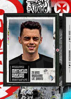Matheus Ribeiro assinou com o Vasco até abril de 2023