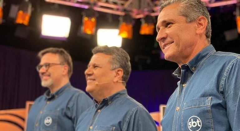 Mauro Betting, Téo José e Jorginho, da equipe de esportes do SBT