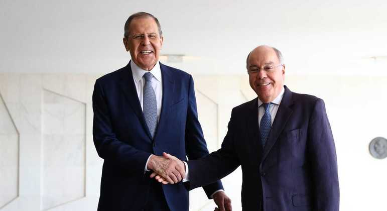 Chanceler russo Sergey Lavrov e o ministro Mauro Vieira