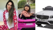 Mayra Cardi presenteia filha com carros miniaturas de R$ 8 mil 