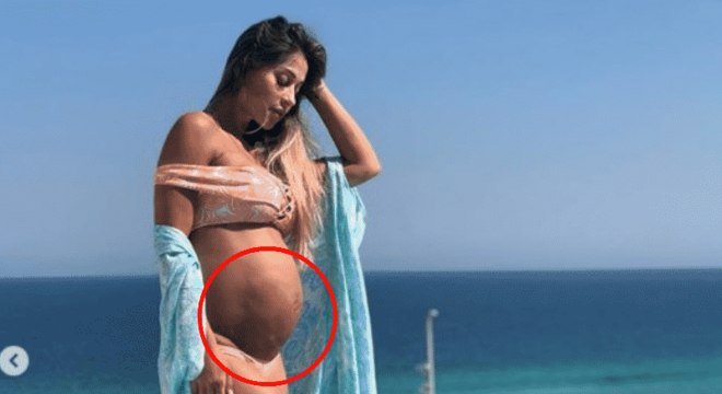 mayra cardi barriga rosto filha