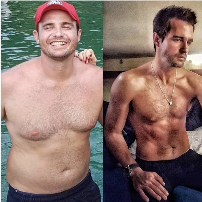 Ator brasileiro exibiu um antes e depois de perder 14 kg