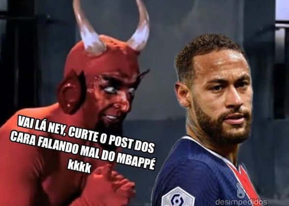 Mbappé e Neymar protagonizam memes após clima indigesto no vestiário do PSG.