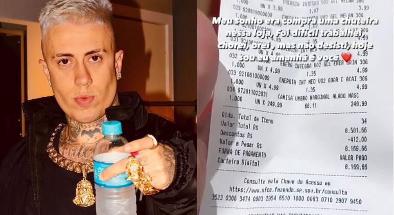 MC Daniel gastou mais de R$ 8 mil em loja