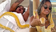 MC Loma é acordada com uma cobra por Mirella Santos: 'Não tenho medo' 