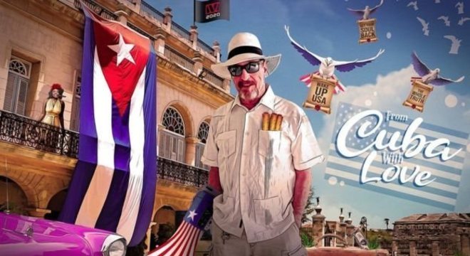 Um cartaz de campanha para as eleições que a McAfee publicou em Cuba 