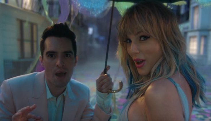 Taylor Swift e Brendon Urie (Pan!c At The Disco) - ME!Diferentemente dos casos anteriores, a polêmica envolvendo o lead single do Lover foi mais leve. Na ponte da música, na versão original, tinha o verso: 