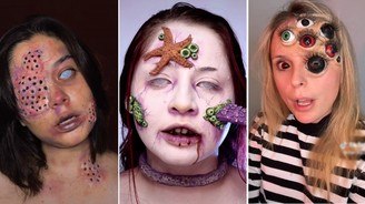 Tendência cria maquiagens que representam fobias (Montagem/R7 (via TikTok))