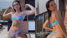 Mel Maia posa de biquíni, e corpo musculoso da atriz choca a web: 'Ela tá enorme' 