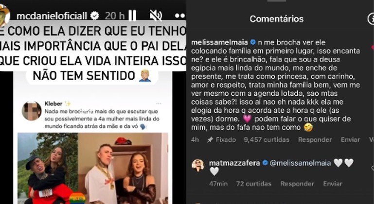 Mel Maia defendeu MC Daniel, que também rebateu as críticas
