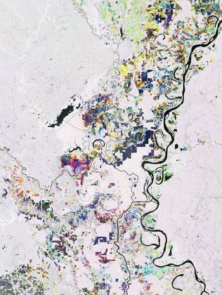 O rio Mississippi é destrinchado nessa imagem de 'radar multitemporal', feita pela missão Copernicus Sentinel-1, um satélite da Agência Espacial Europeia (ESA) focada em eventos climáticos. Na área retratada, resultado da combinação de três imagens de radar, o Mississippi se estende pelos estados de Louisiana e MississippiLEIA MAIS: Vencedor do Nobel de Medicina leva trote de colegas e comemora assim conquista do prêmio