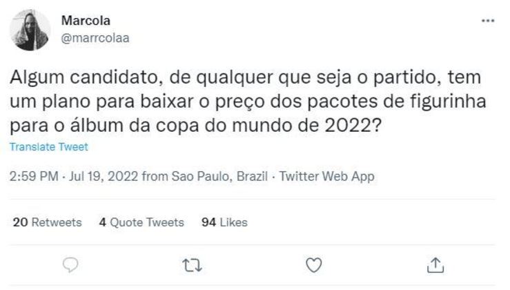 Teve também apelo para os pré-candidatos à Presidência em troca de votos no pleito deste ano