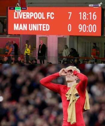 Memes brincam com goleada histórica por 7 a 0 do Liverpool sobre o Manchester United pela Premier League