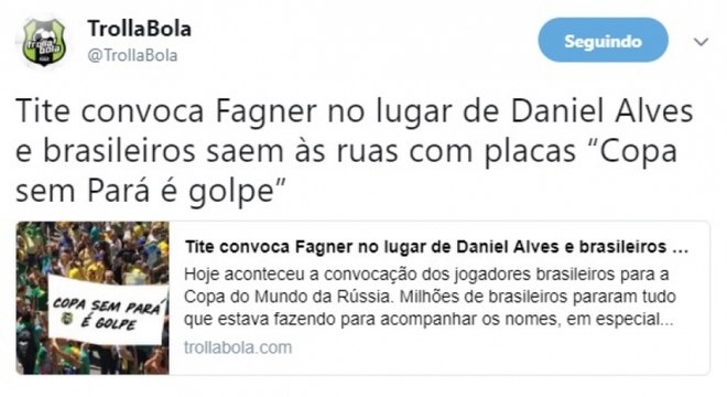 Memes brincam com lista para Copa da Rússia