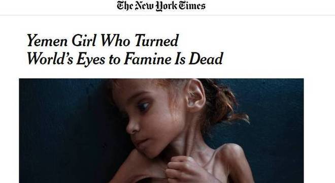 Reprodução da imagem publicada no 'The New York Times' de Amal Hussain