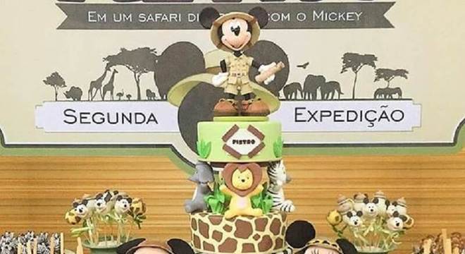 mesa de festa do mickey safari 