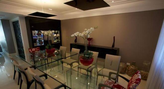  mesa de jantar de vidro