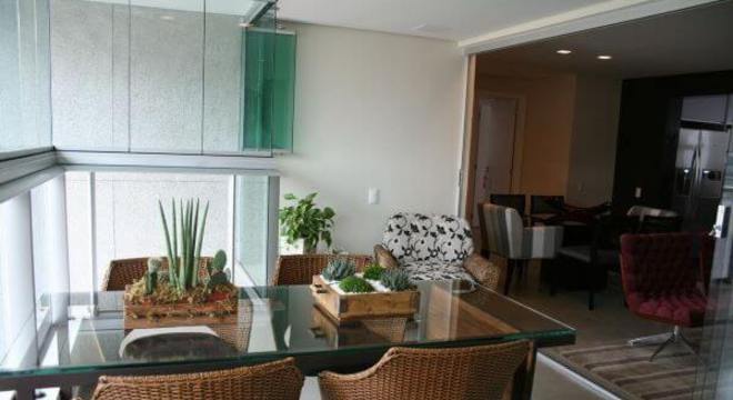 mesa de jantar de vidro