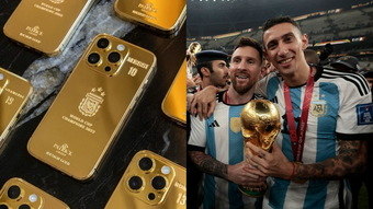 Descubre el teléfono dorado que Messi regaló a sus compañeros de Argentina – fotos