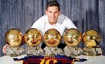 Messi, cinco Bolas de Ouro,