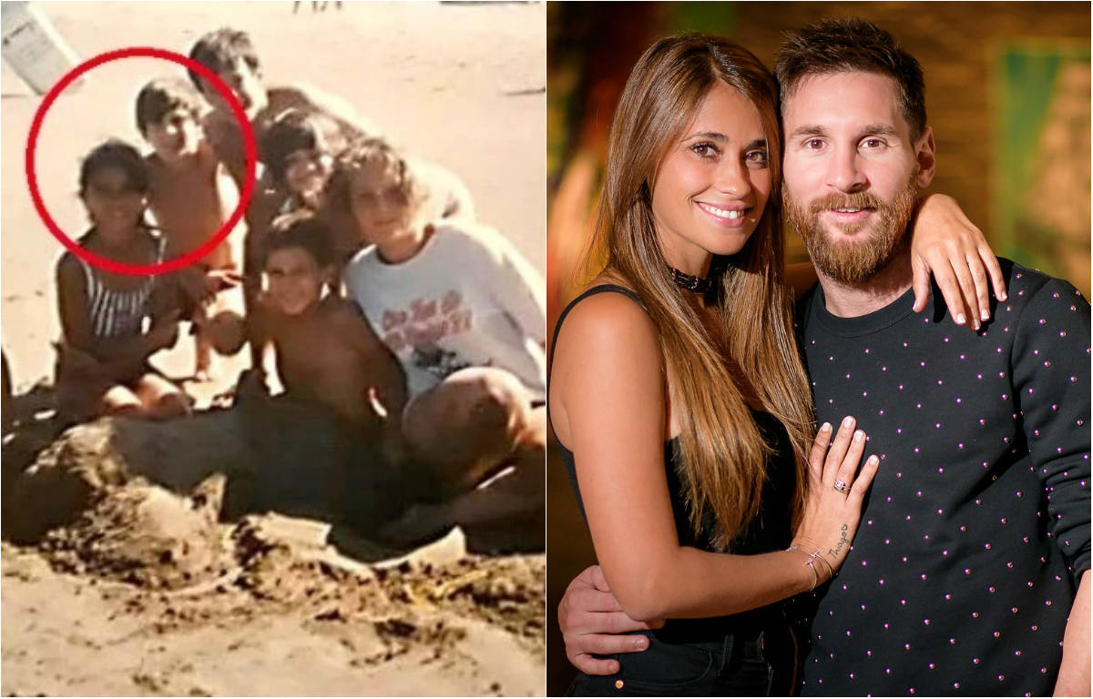 Amor De Infância Foto Revela Messi E Esposa Juntos Na Praia Aos 10 Anos Fotos R7 Fora De Jogo