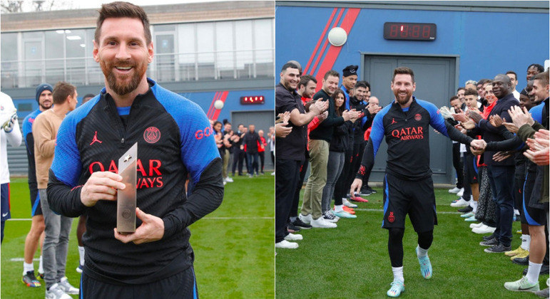 Messi foi recebido com homenagens na volta aos treinos no PSG
