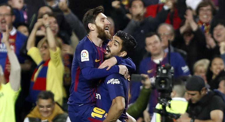 Messi e Suárez jogaram juntos no Barcelona entre 2014 e 2020