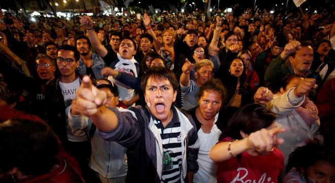 Populares celebraram o resultado nas ruas da Cidade do MÃ©xico
