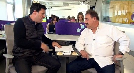 Michael Keller e Ratinho durante a entrevista