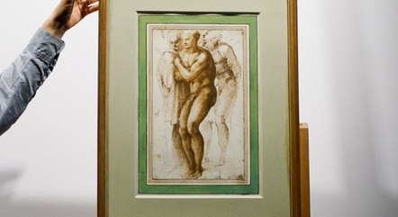 Detalhe da obra 'Jovem Nu', raridade de Michelangelo 