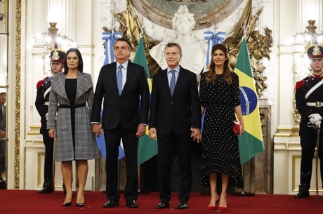Michelle, Bolsonaro, Macri e Juliana Awada