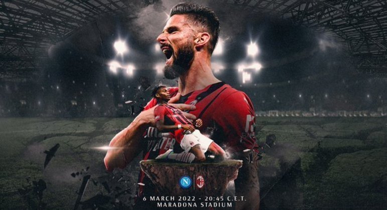 Na capa do Twitter do Milan, destaque para Giroud