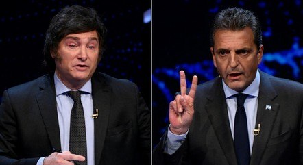 Os candidatos à Presidência da Argentina: Javier Milei e Sergio Massa
