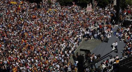 Manifestação contra anistia a separatistas catalães