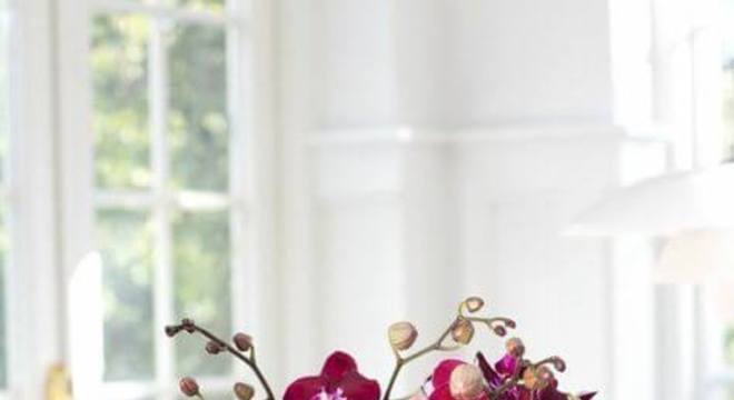 Mini orquídea com vaso de acrílico