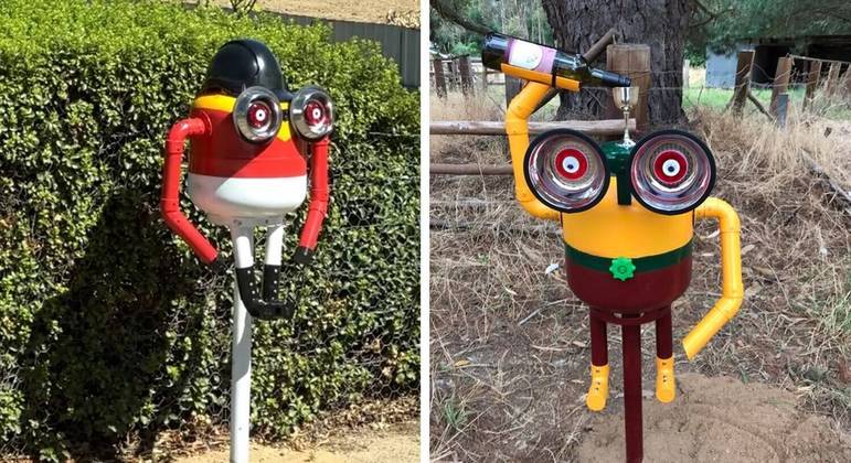 Algum artista misterioso espalhou essas esculturas em uma pequena cidade australiana