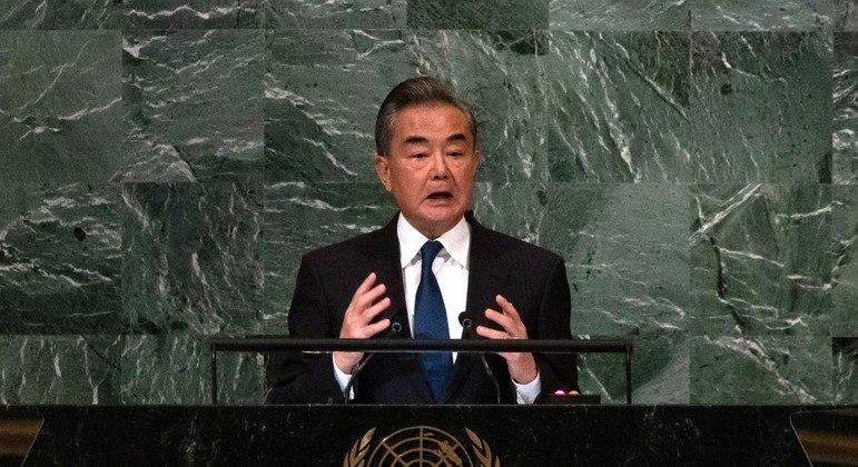 Ministro das Relações Exteriores da China, Wang Yi, em discurso na ONU