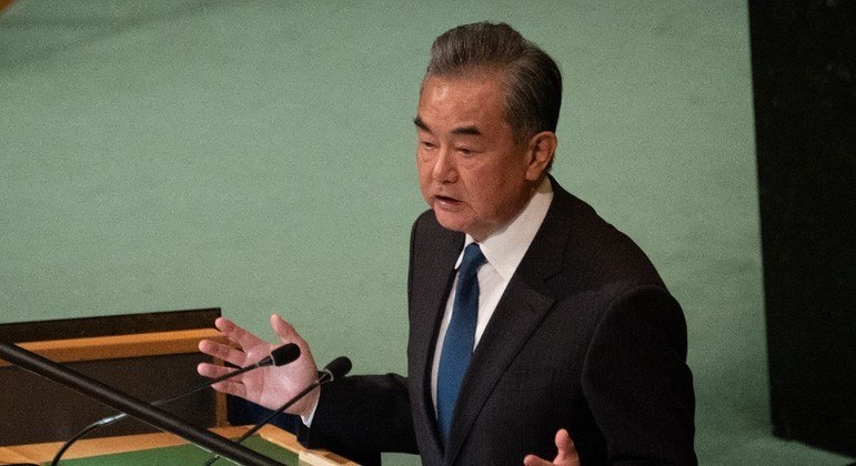 Ministro das Relações Exteriores da China, Wang Yi, durante Assembleia Geral da ONU