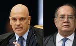 Ministros Alexandre de Moraes e Gilmar Mendes