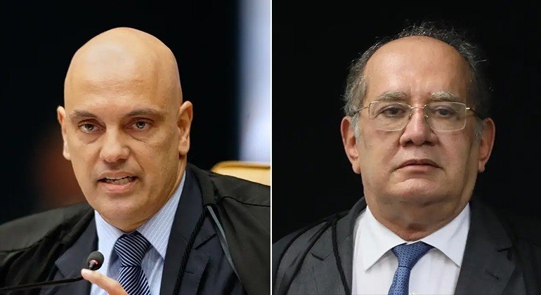 Ministros Alexandre de Moraes e Gilmar Mendes