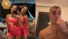 Gêmeas, Mariely e Mirella Santos usam pijamas iguais e confundem os namorados