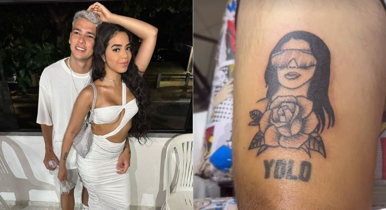 Marido de Mirella Santos faz tatuagem do rosto da influenciadora