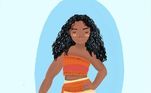 Já Moana tem uma bengala e uma prótese na perna esquerda
