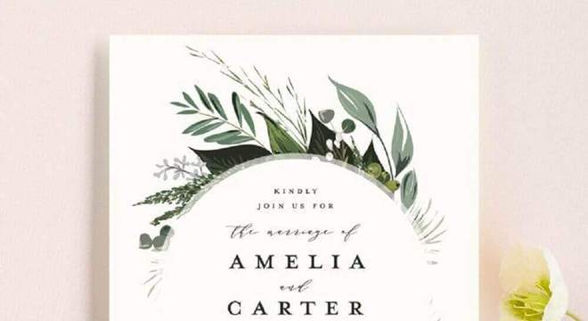 modelo clean para convite de casamento simples 