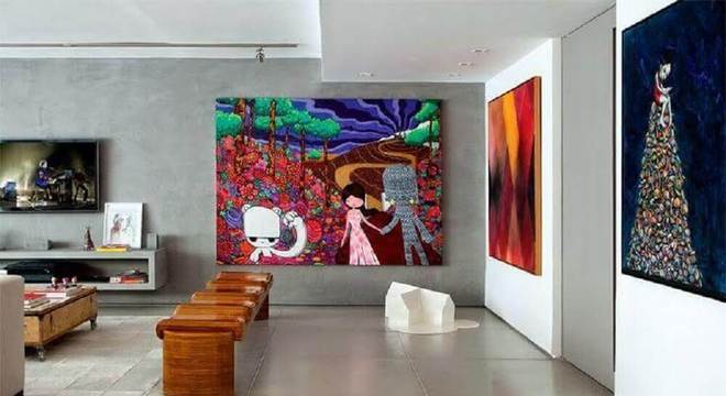 modelo coloridos de quadros para sala de estar