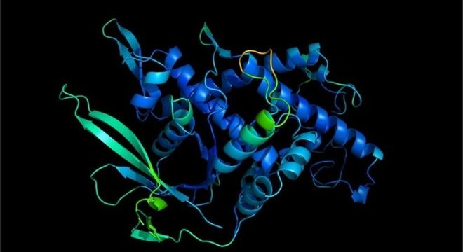  DeepMind foi capaz de prever a formação de estruturas de proteínas como essa em um nível sem precedentes